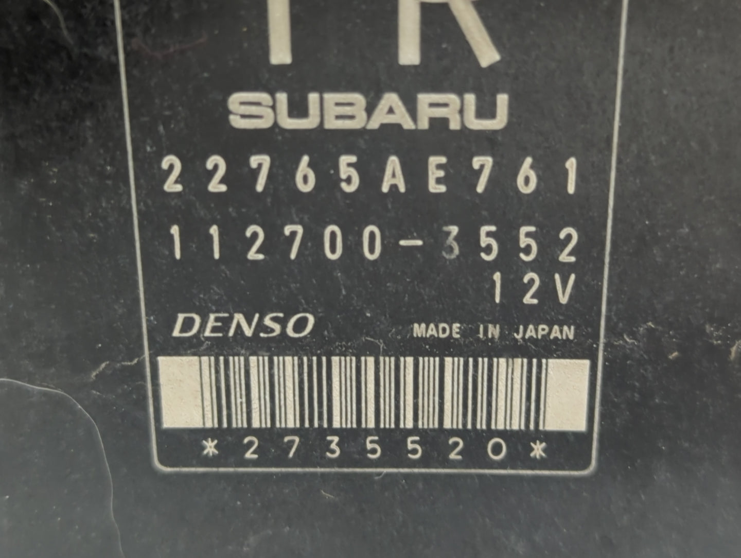 2013 Subaru Impreza PCM Engine Control Computer ECU ECM PCU OEM P/N:112700-3552 22765AE761 Fits OEM Used Auto Parts - Oemuse
