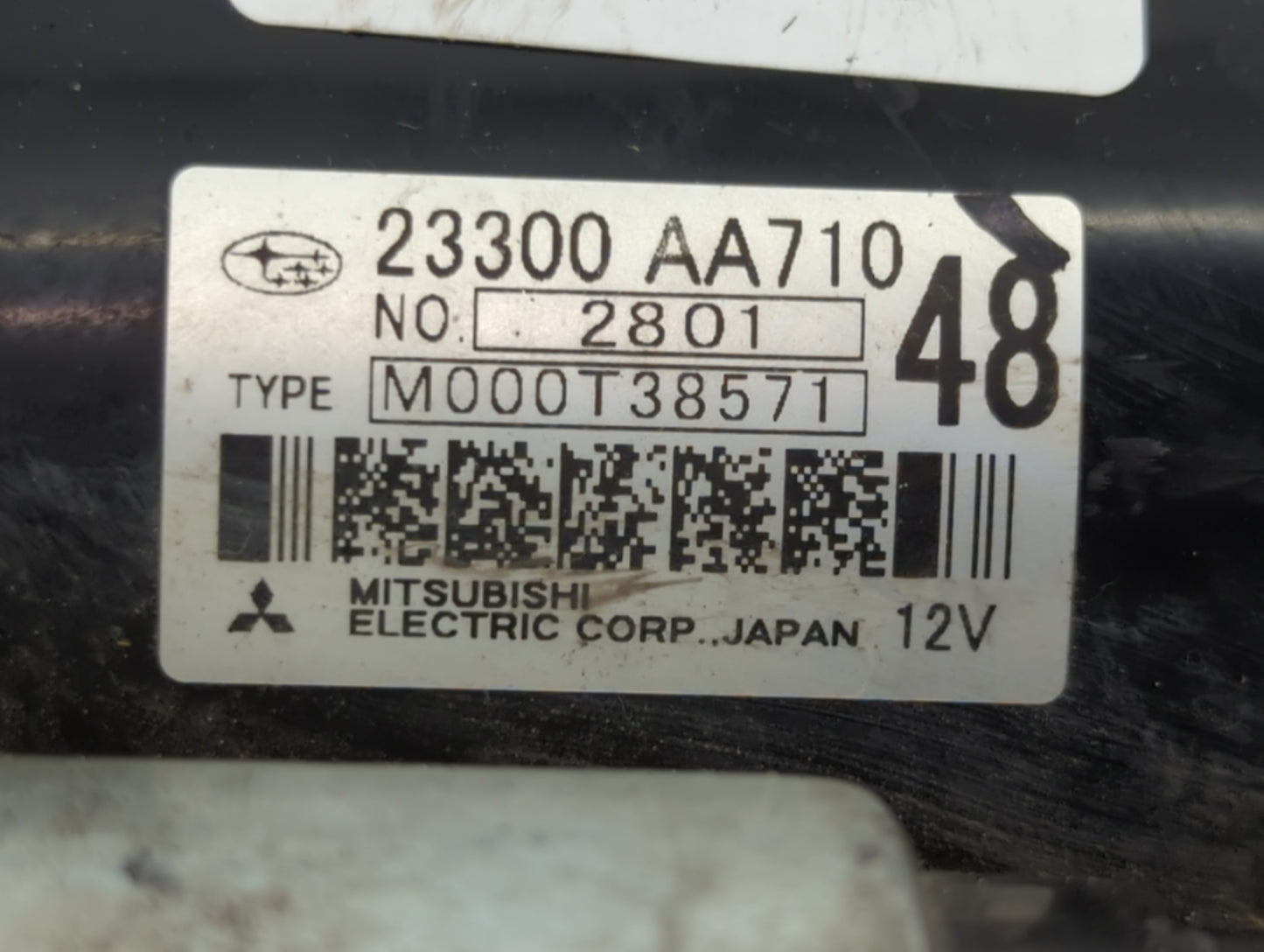 2012-2016 Subaru Impreza Car Starter Motor Solenoid OEM P/N:23300 AA710 Fits OEM Used Auto Parts - Oemusedautoparts1.com