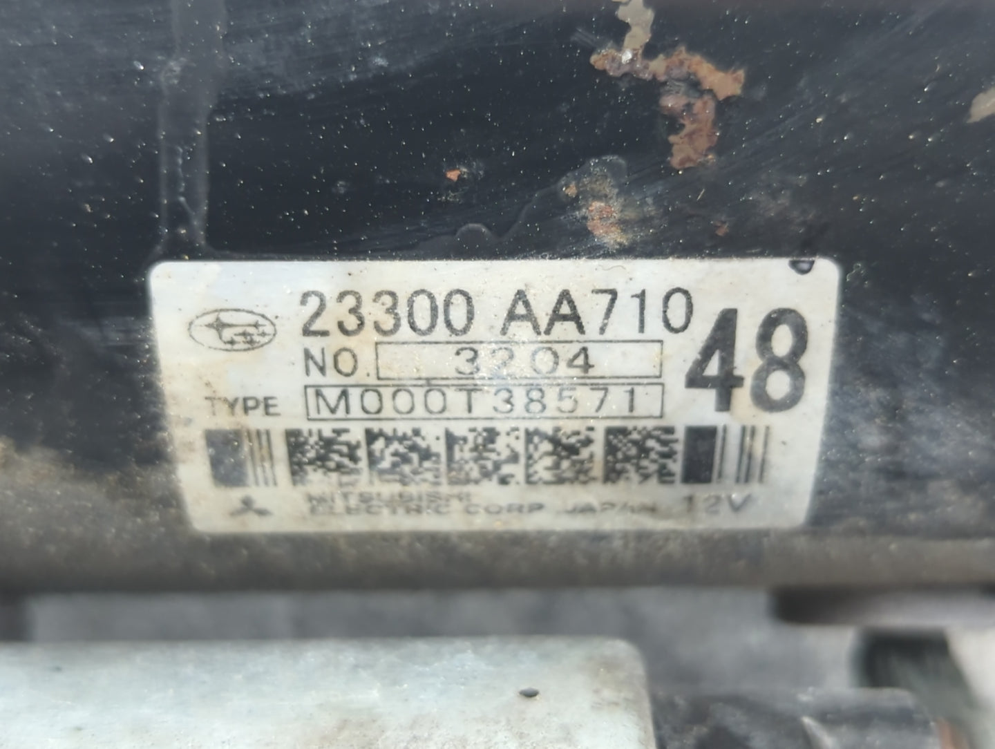 2012-2016 Subaru Impreza Car Starter Motor Solenoid OEM P/N:23300 AA710 Fits OEM Used Auto Parts - Oemusedautoparts1.com