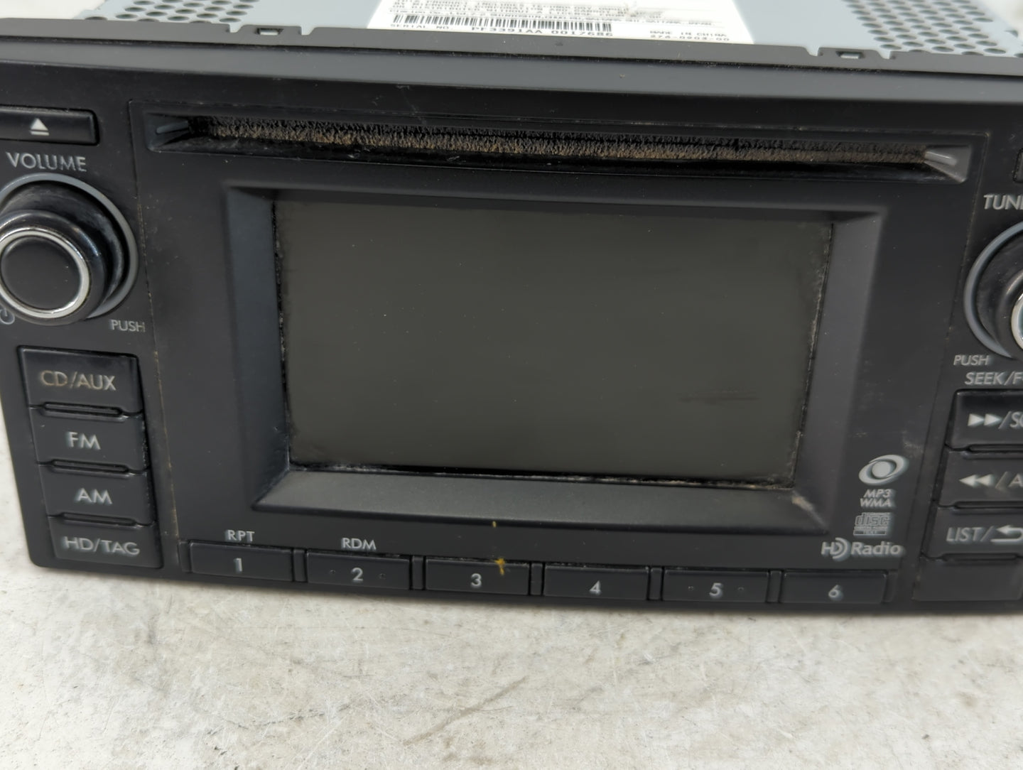 2013 Subaru Impreza Radio AM FM Cd Player Receiver Replacement P/N:86201FJ630 Fits OEM Used Auto Parts - Oemusedautoparts1.c