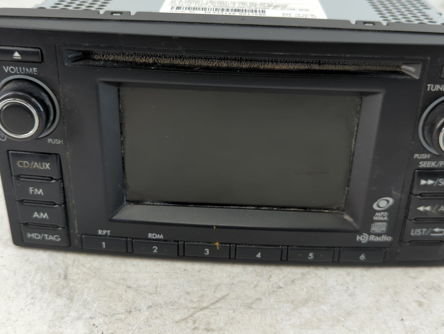 2013 Subaru Impreza Radio AM FM Cd Player Receiver Replacement P/N:86201FJ630 Fits OEM Used Auto Parts - Oemusedautoparts1.c