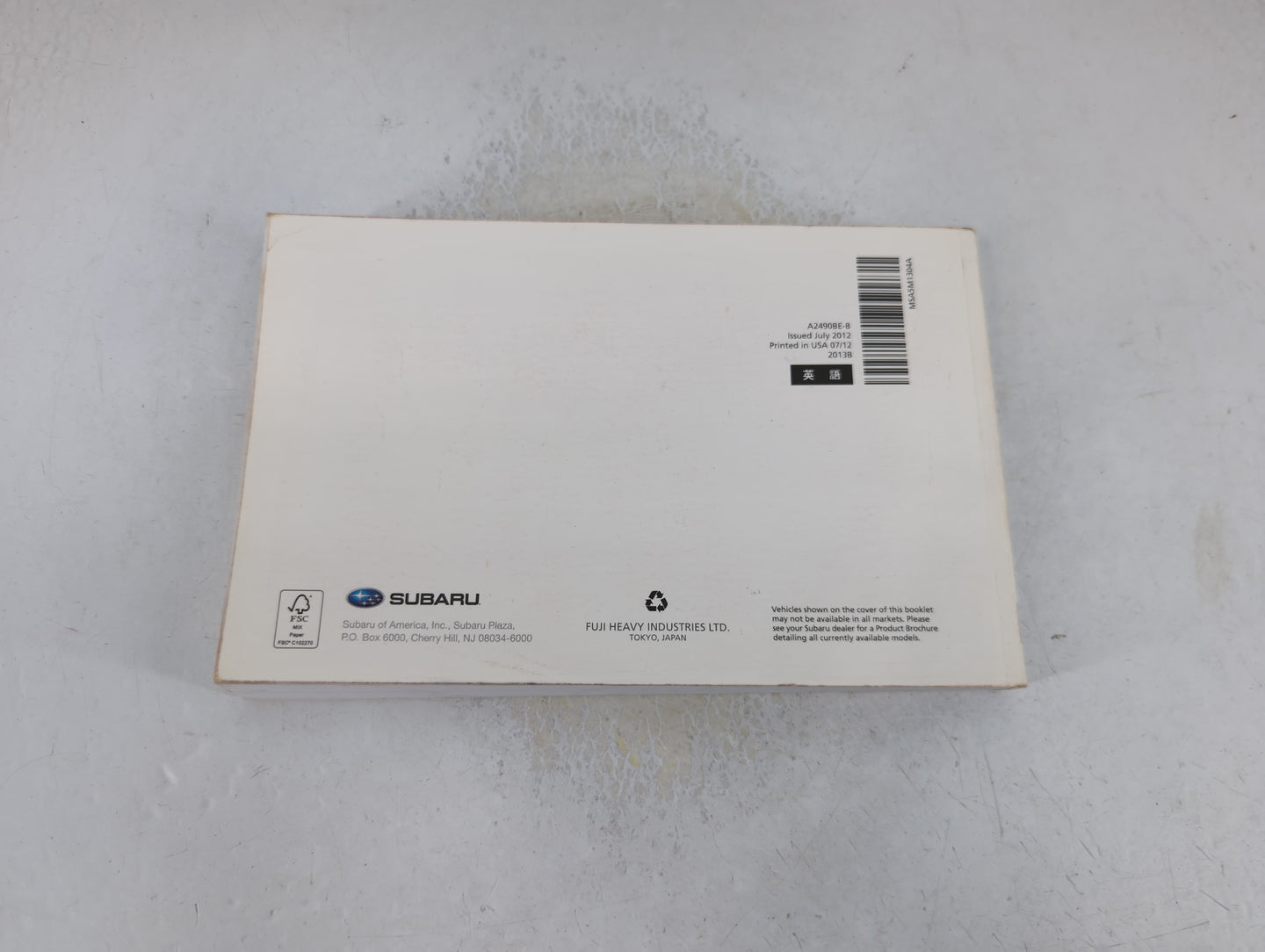 2013 Subaru Legacy Owners Manual Book Guide P/N:A2490BE-B OEM Used Auto Parts - Oemusedautoparts1.com