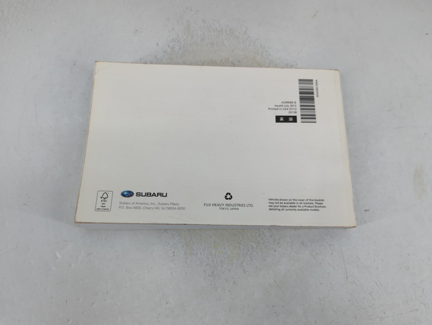2013 Subaru Legacy Owners Manual Book Guide P/N:A2490BE-B OEM Used Auto Parts - Oemusedautoparts1.com