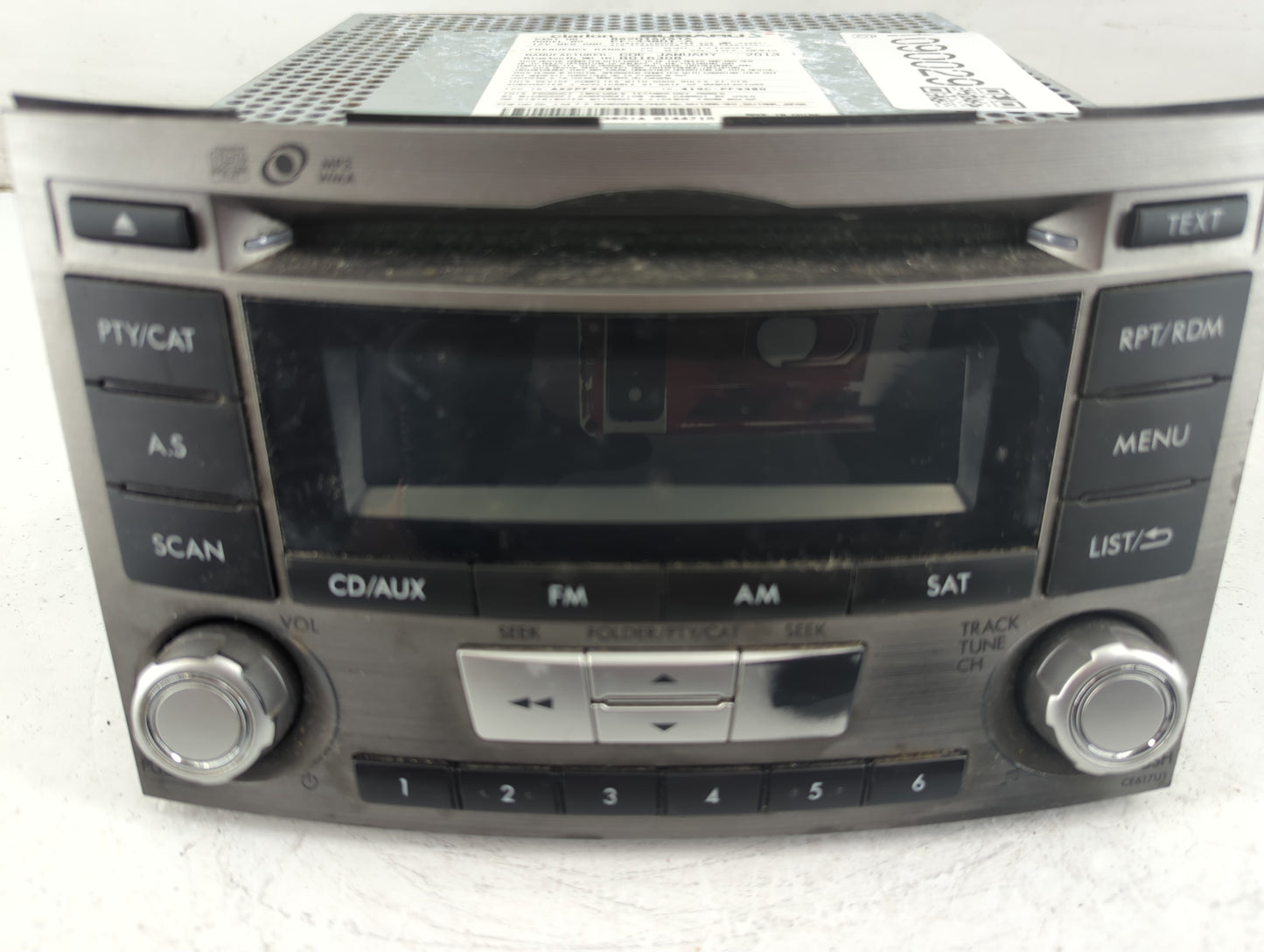 2012-2014 Subaru Legacy Radio AM FM Cd Player Receiver Replacement P/N:86201AJ61A Fits Fits 2012 2013 2014 OEM Used Auto Par