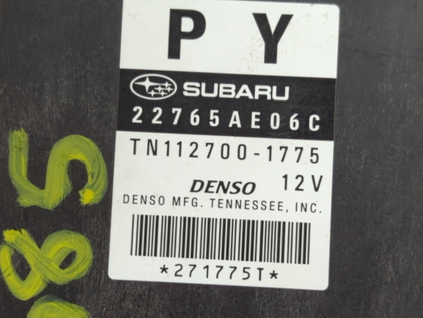 2013-2014 Subaru Legacy PCM Engine Control Computer ECU ECM PCU OEM P/N:22765AE06C Fits Fits 2013 2014 OEM Used Auto Parts -