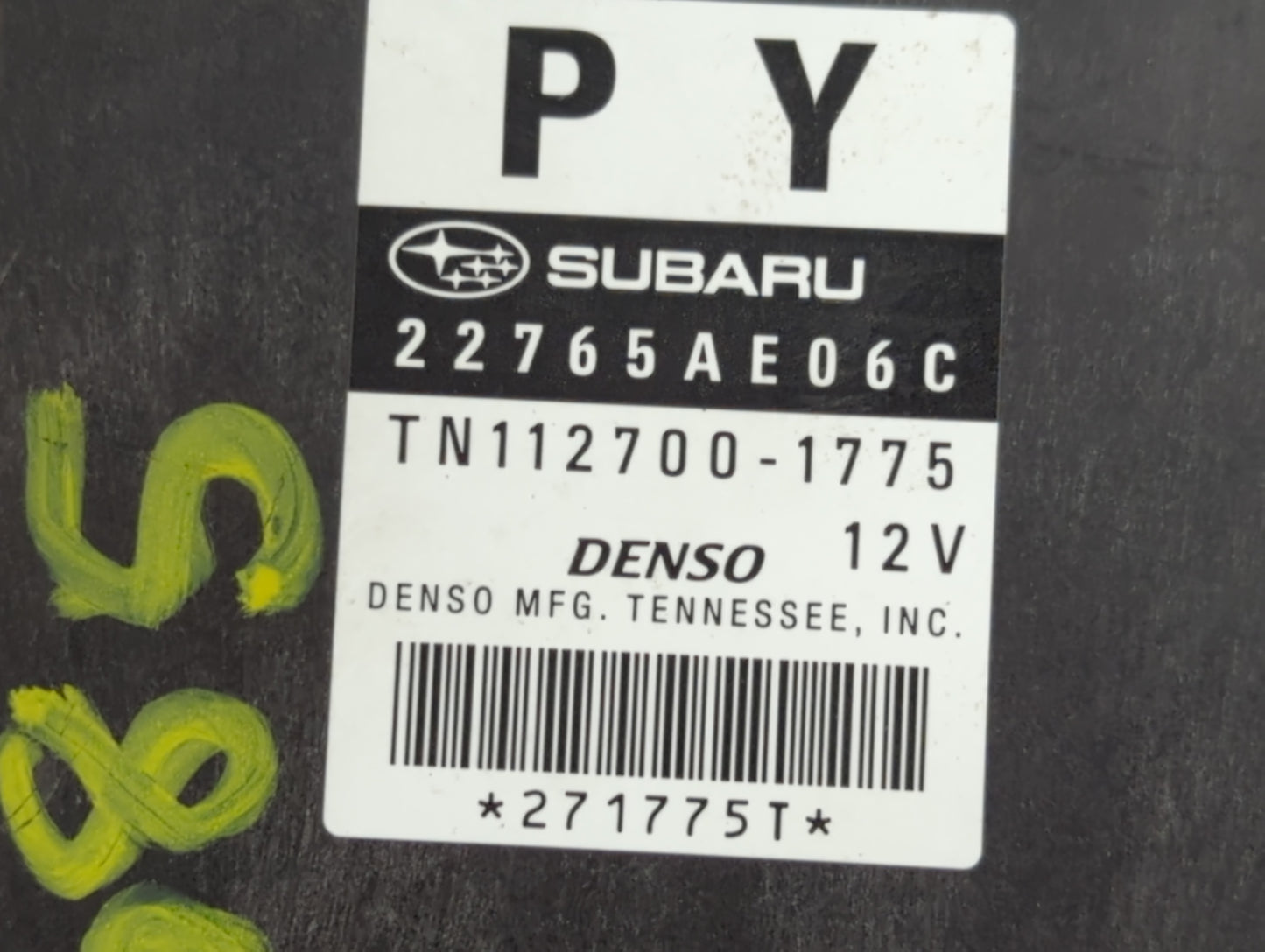 2013-2014 Subaru Legacy PCM Engine Control Computer ECU ECM PCU OEM P/N:22765AE06C Fits Fits 2013 2014 OEM Used Auto Parts -