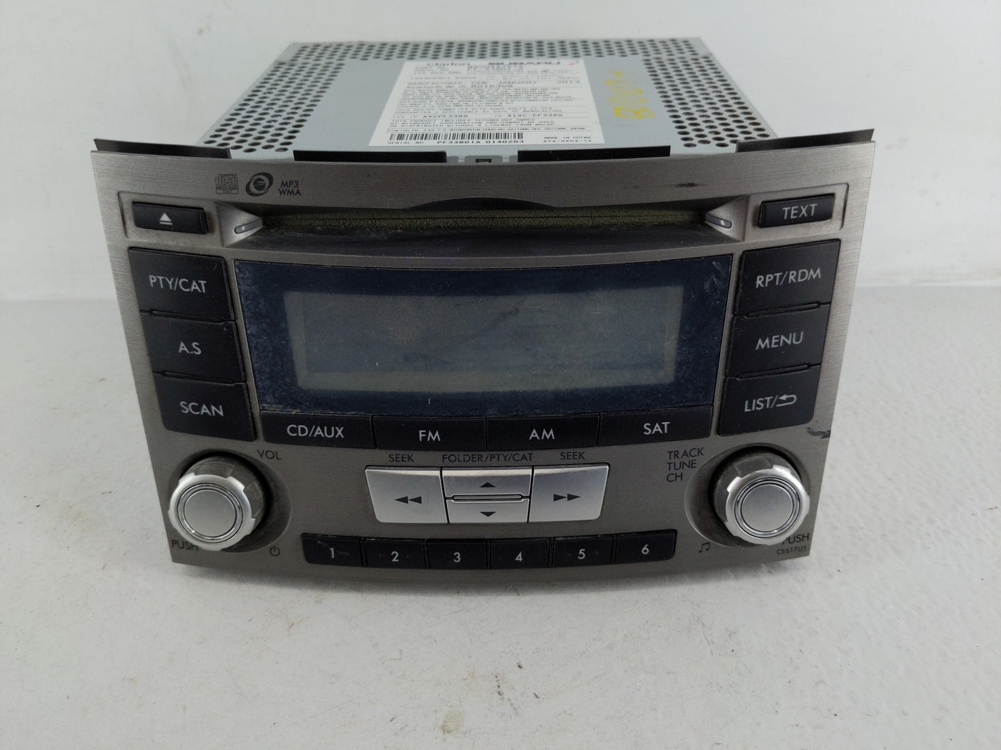 2012-2014 Subaru Legacy Radio AM FM Cd Player Receiver Replacement P/N:86201AJ61A Fits Fits 2012 2013 2014 OEM Used Auto Par