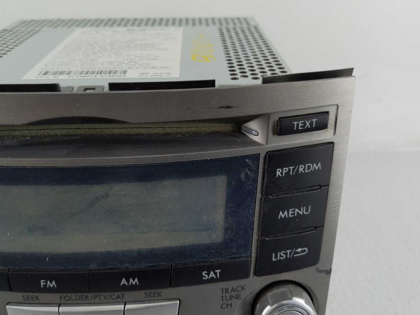 2012-2014 Subaru Legacy Radio AM FM Cd Player Receiver Replacement P/N:86201AJ61A Fits Fits 2012 2013 2014 OEM Used Auto Par