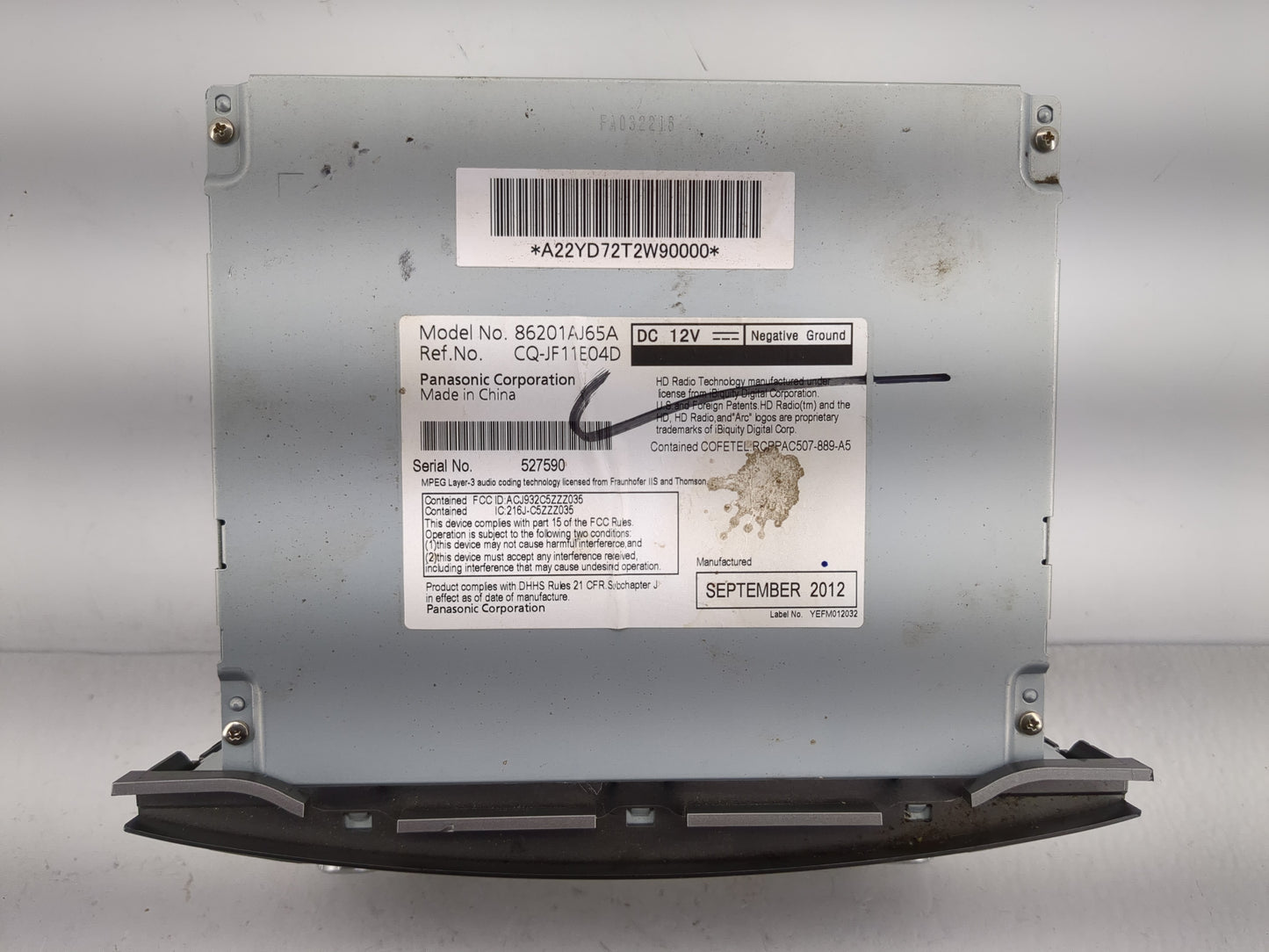2012-2014 Subaru Legacy Radio AM FM Cd Player Receiver Replacement Fits Fits 2012 2013 2014 OEM Used Auto Parts - Oemusedaut