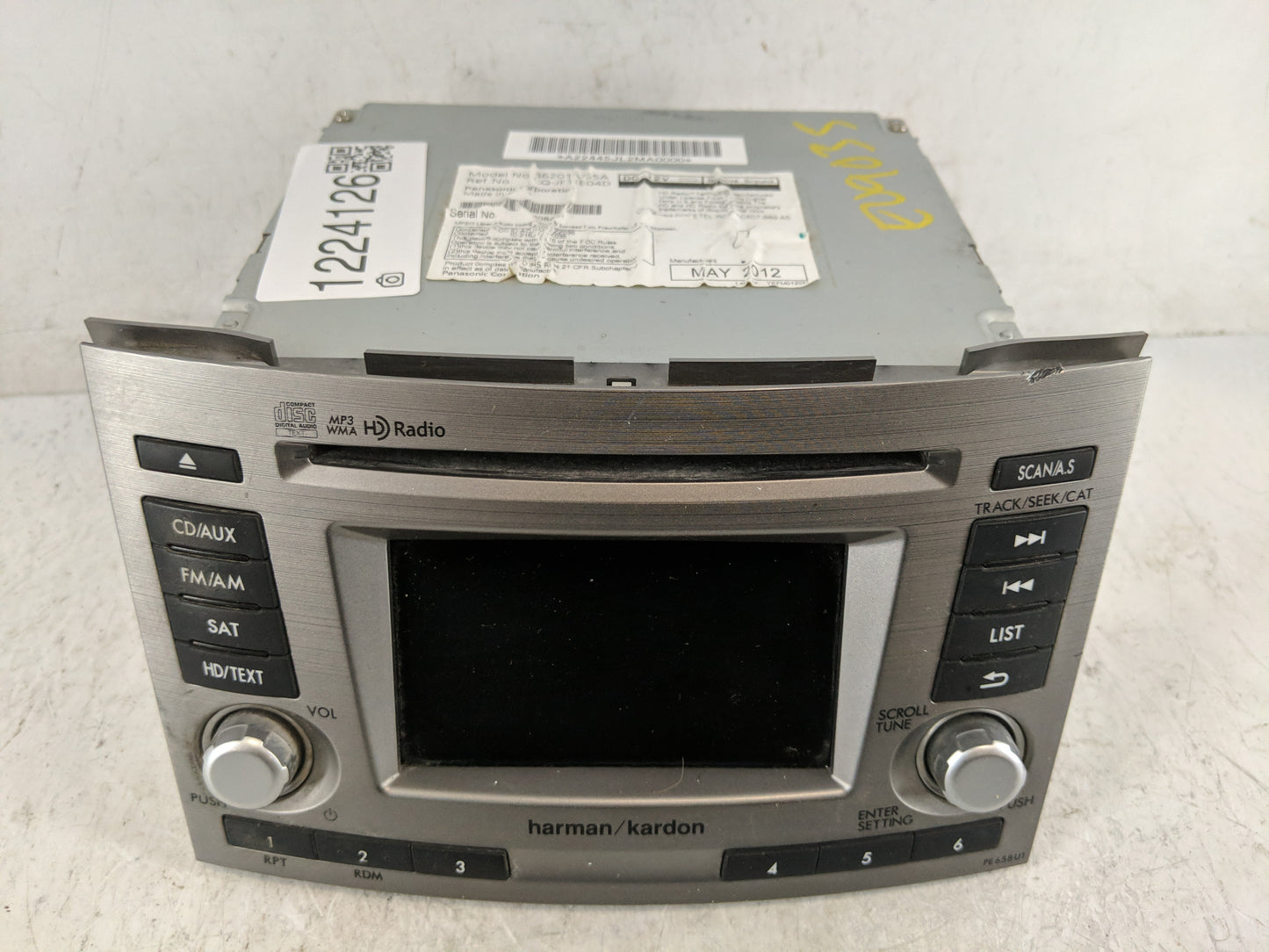 2012-2014 Subaru Legacy Radio AM FM Cd Player Receiver Replacement Fits Fits 2012 2013 2014 OEM Used Auto Parts - Oemusedaut