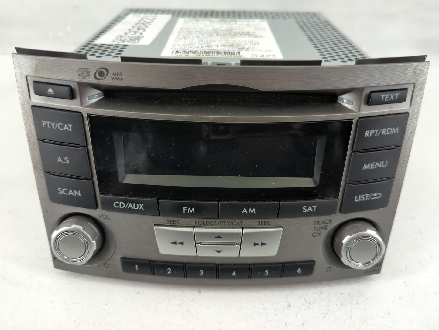 2012-2014 Subaru Legacy Radio AM FM Cd Player Receiver Replacement P/N:86201AJ61A Fits Fits 2012 2013 2014 OEM Used Auto Par