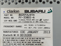 2012-2014 Subaru Legacy Radio AM FM Cd Player Receiver Replacement P/N:86201AJ61A Fits Fits 2012 2013 2014 OEM Used Auto Par