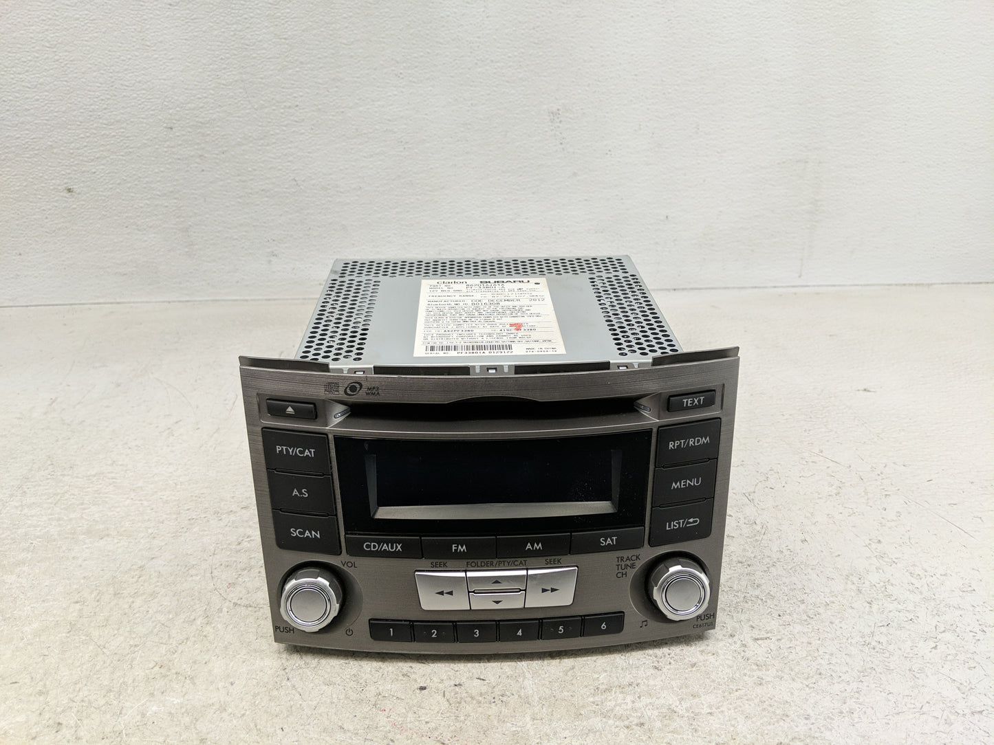 2012-2014 Subaru Legacy Radio AM FM Cd Player Receiver Replacement P/N:86201AJ61A Fits Fits 2012 2013 2014 OEM Used Auto Par