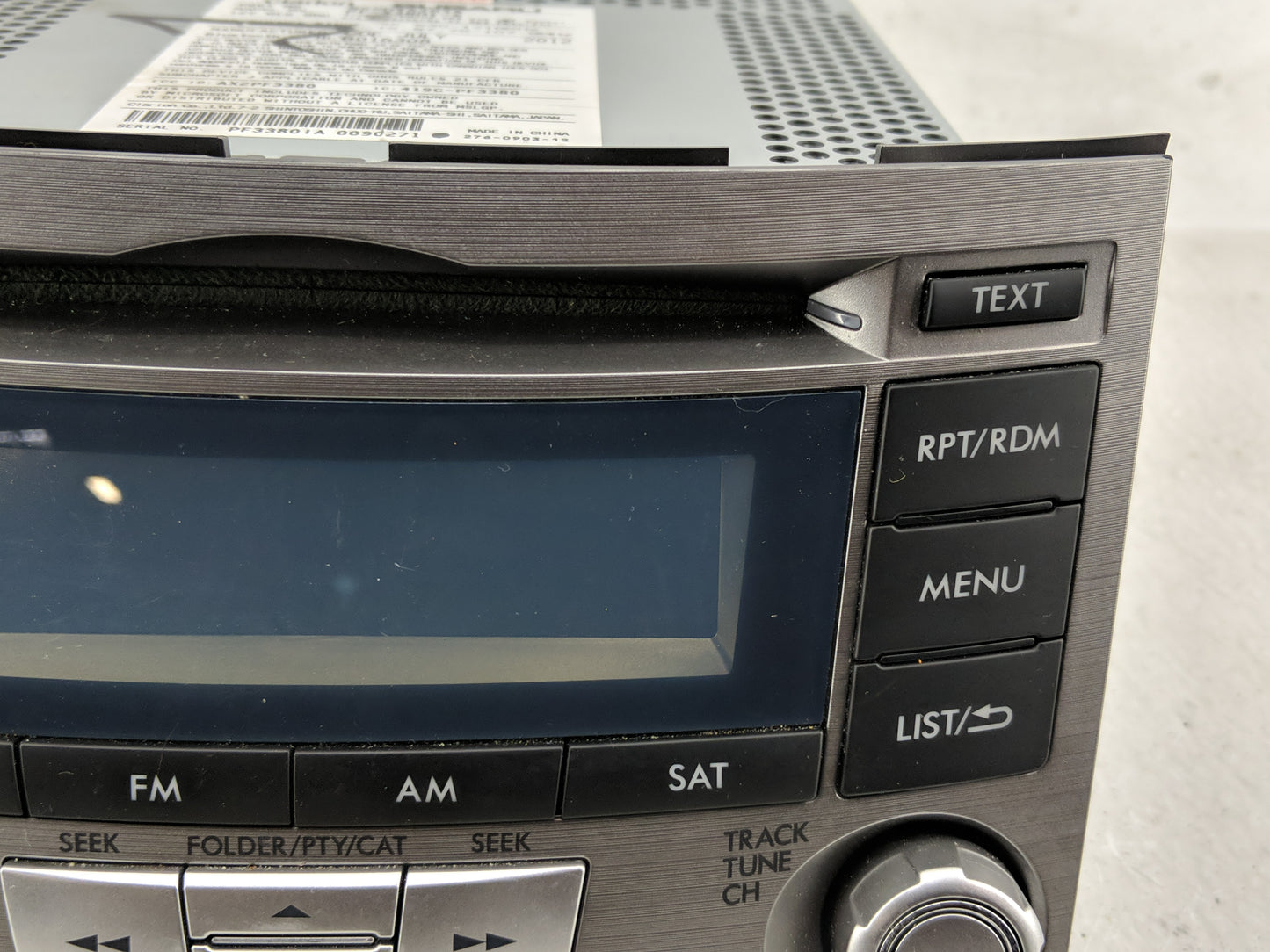 2012-2014 Subaru Legacy Radio AM FM Cd Player Receiver Replacement P/N:86201AJ61A Fits Fits 2012 2013 2014 OEM Used Auto Par