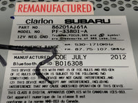 2012-2014 Subaru Legacy Radio AM FM Cd Player Receiver Replacement P/N:86201AJ61A Fits Fits 2012 2013 2014 OEM Used Auto Par