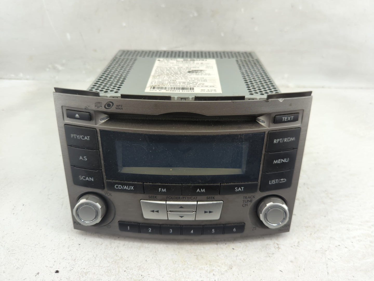 2012-2014 Subaru Legacy Radio AM FM Cd Player Receiver Replacement P/N:86201AJ61A Fits Fits 2012 2013 2014 OEM Used Auto Par