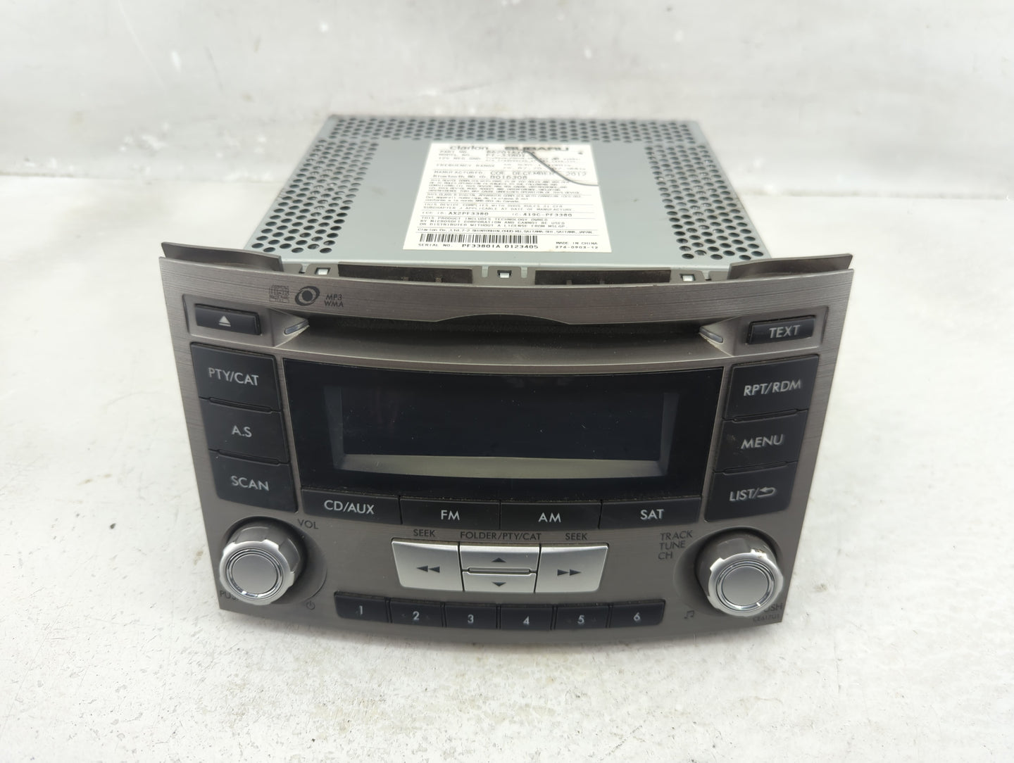 2012-2014 Subaru Legacy Radio AM FM Cd Player Receiver Replacement P/N:86201AJ61A Fits Fits 2012 2013 2014 OEM Used Auto Par