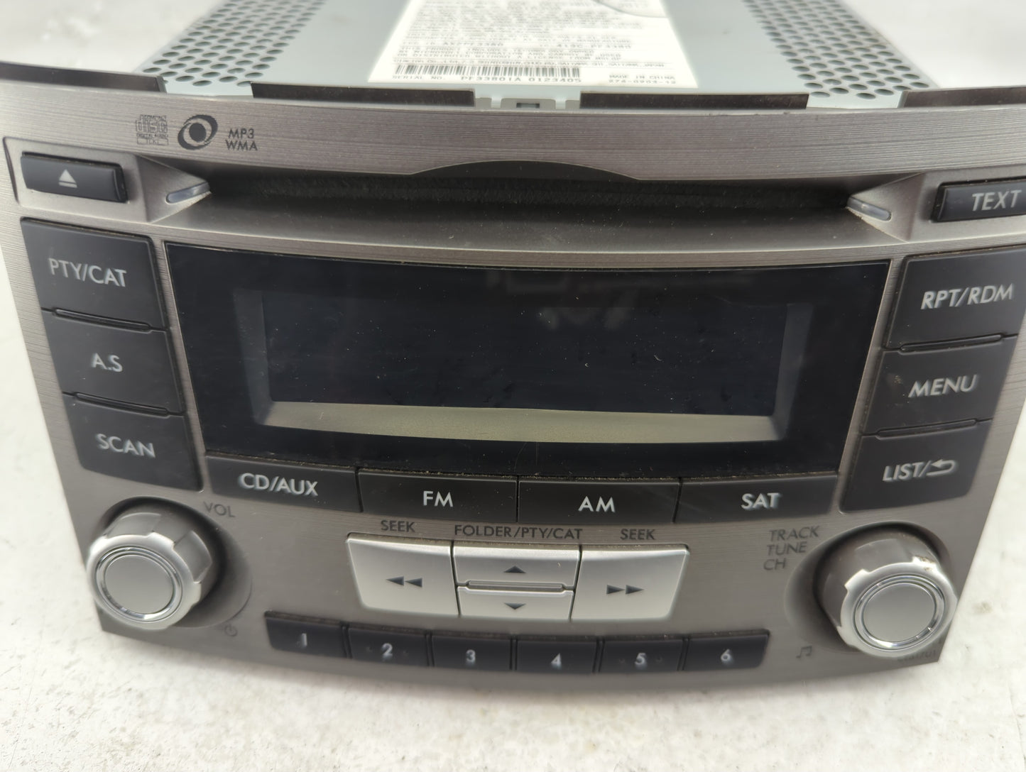 2012-2014 Subaru Legacy Radio AM FM Cd Player Receiver Replacement P/N:86201AJ61A Fits Fits 2012 2013 2014 OEM Used Auto Par