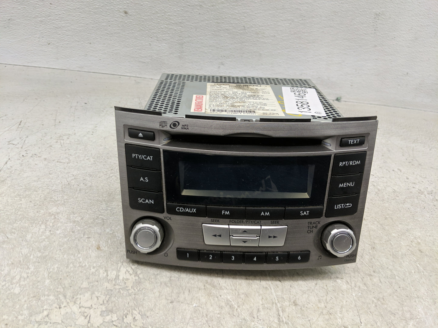 2012-2014 Subaru Legacy Radio AM FM Cd Player Receiver Replacement P/N:86201AJ61A Fits Fits 2012 2013 2014 OEM Used Auto Par