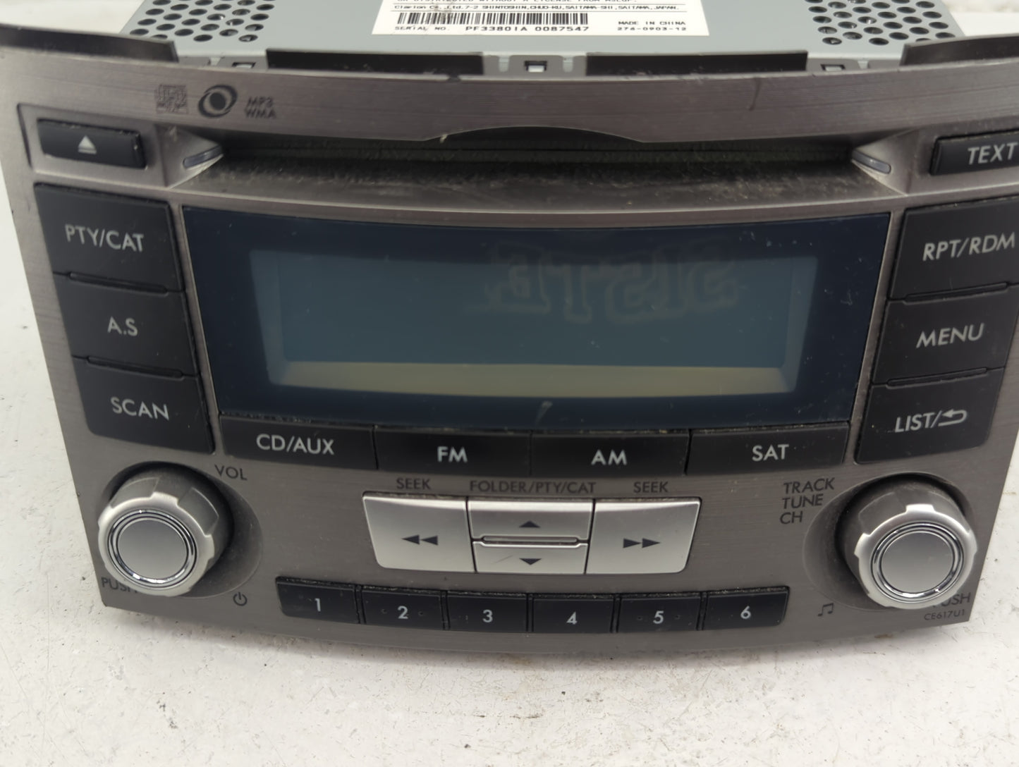 2013-2014 Subaru Legacy Radio AM FM Cd Player Receiver Replacement P/N:86201AJ61A Fits Fits 2013 2014 OEM Used Auto Parts - 