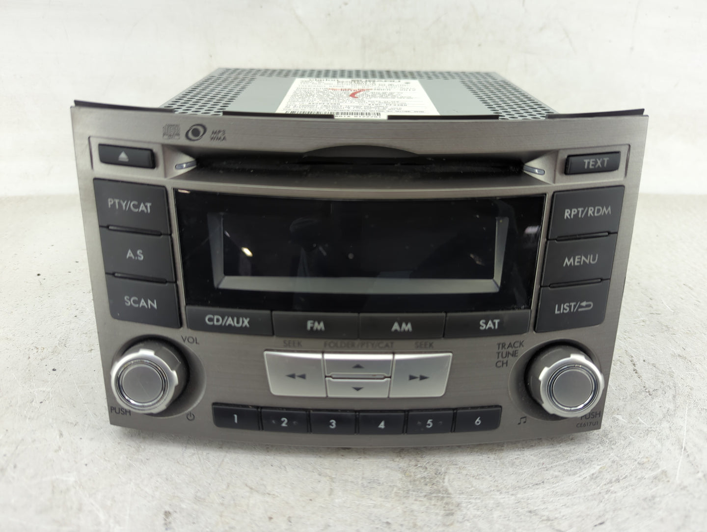 2013-2014 Subaru Legacy Radio AM FM Cd Player Receiver Replacement P/N:86201AJ61A PF-3380I-A Fits Fits 2013 2014 OEM Used Au