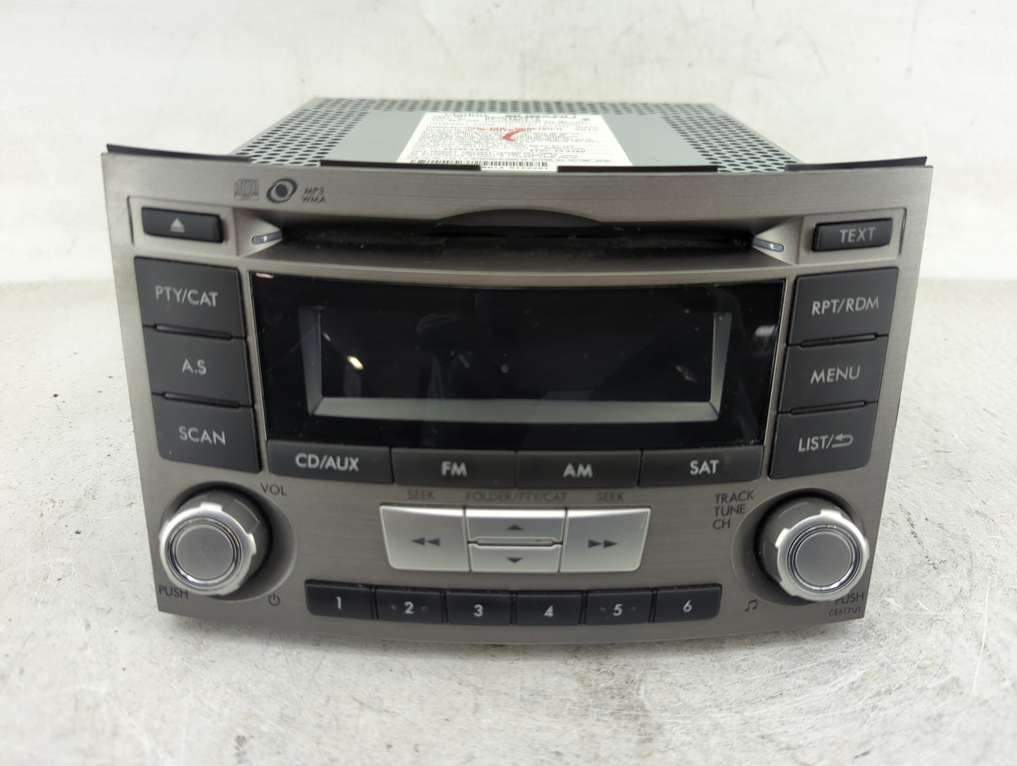 2013-2014 Subaru Legacy Radio AM FM Cd Player Receiver Replacement P/N:86201AJ61A PF-3380I-A Fits Fits 2013 2014 OEM Used Au