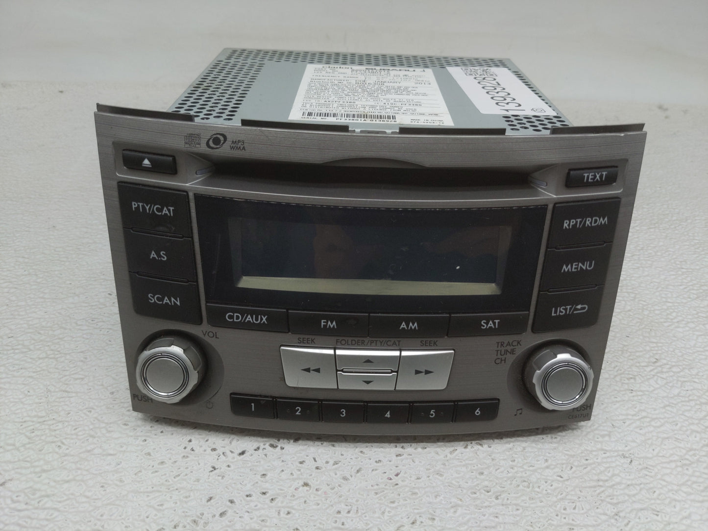 2012-2014 Subaru Legacy Radio AM FM Cd Player Receiver Replacement P/N:86201AJ61A Fits Fits 2012 2013 2014 OEM Used Auto Par