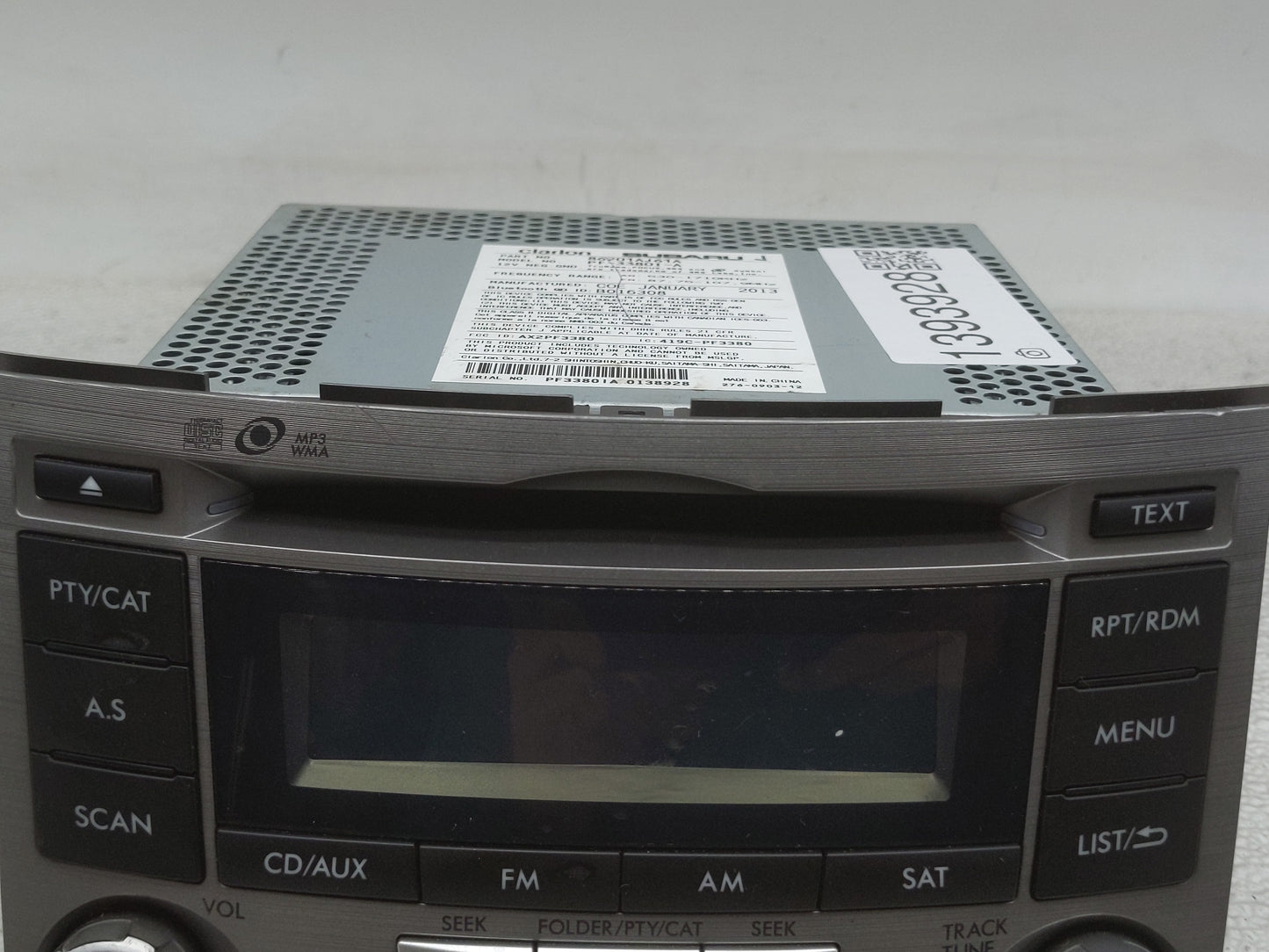 2012-2014 Subaru Legacy Radio AM FM Cd Player Receiver Replacement P/N:86201AJ61A Fits Fits 2012 2013 2014 OEM Used Auto Par