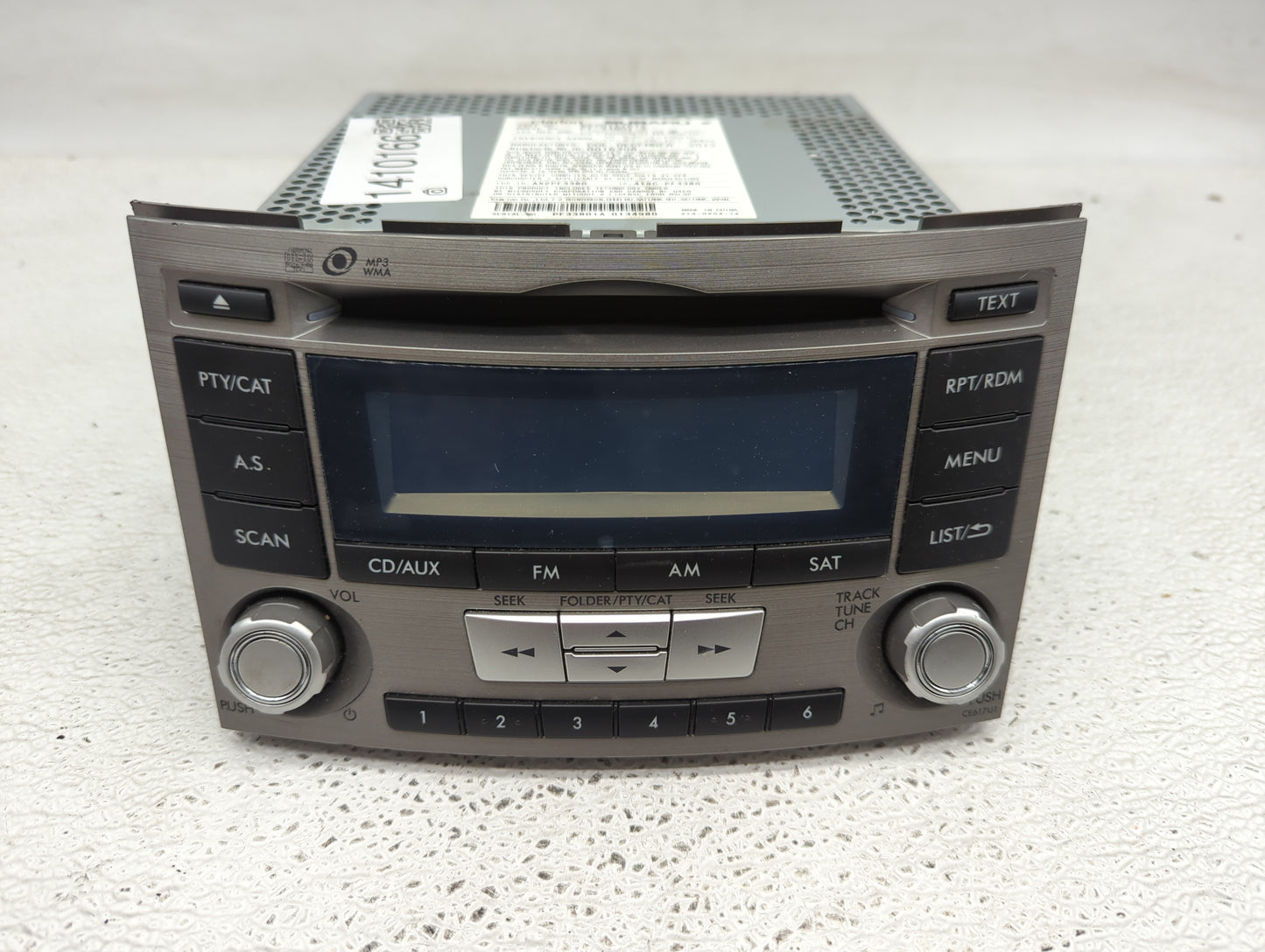 2012-2014 Subaru Legacy Radio AM FM Cd Player Receiver Replacement P/N:86201AJ61A Fits Fits 2012 2013 2014 OEM Used Auto Par