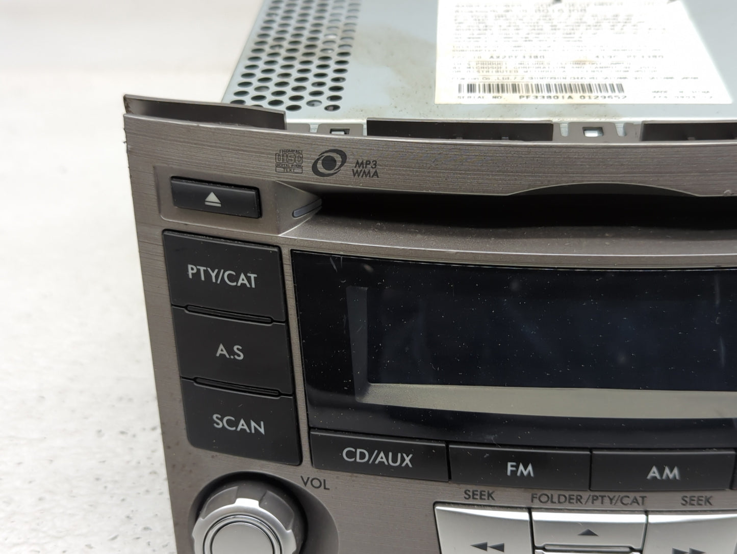 2012-2014 Subaru Legacy Radio AM FM Cd Player Receiver Replacement P/N:86201AJ61A Fits Fits 2012 2013 2014 OEM Used Auto Par