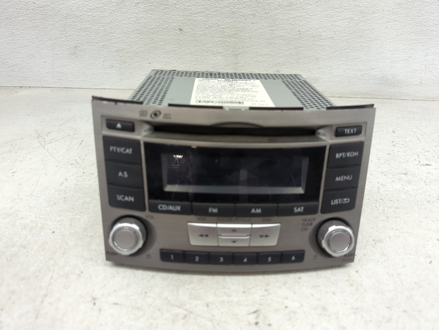 2012-2014 Subaru Legacy Radio AM FM Cd Player Receiver Replacement P/N:86201AJ61A Fits Fits 2012 2013 2014 OEM Used Auto Par