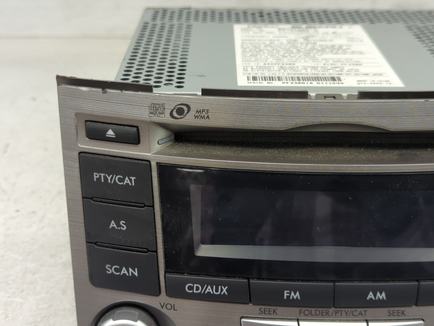 2012-2014 Subaru Legacy Radio AM FM Cd Player Receiver Replacement P/N:86201AJ61A Fits Fits 2012 2013 2014 OEM Used Auto Par