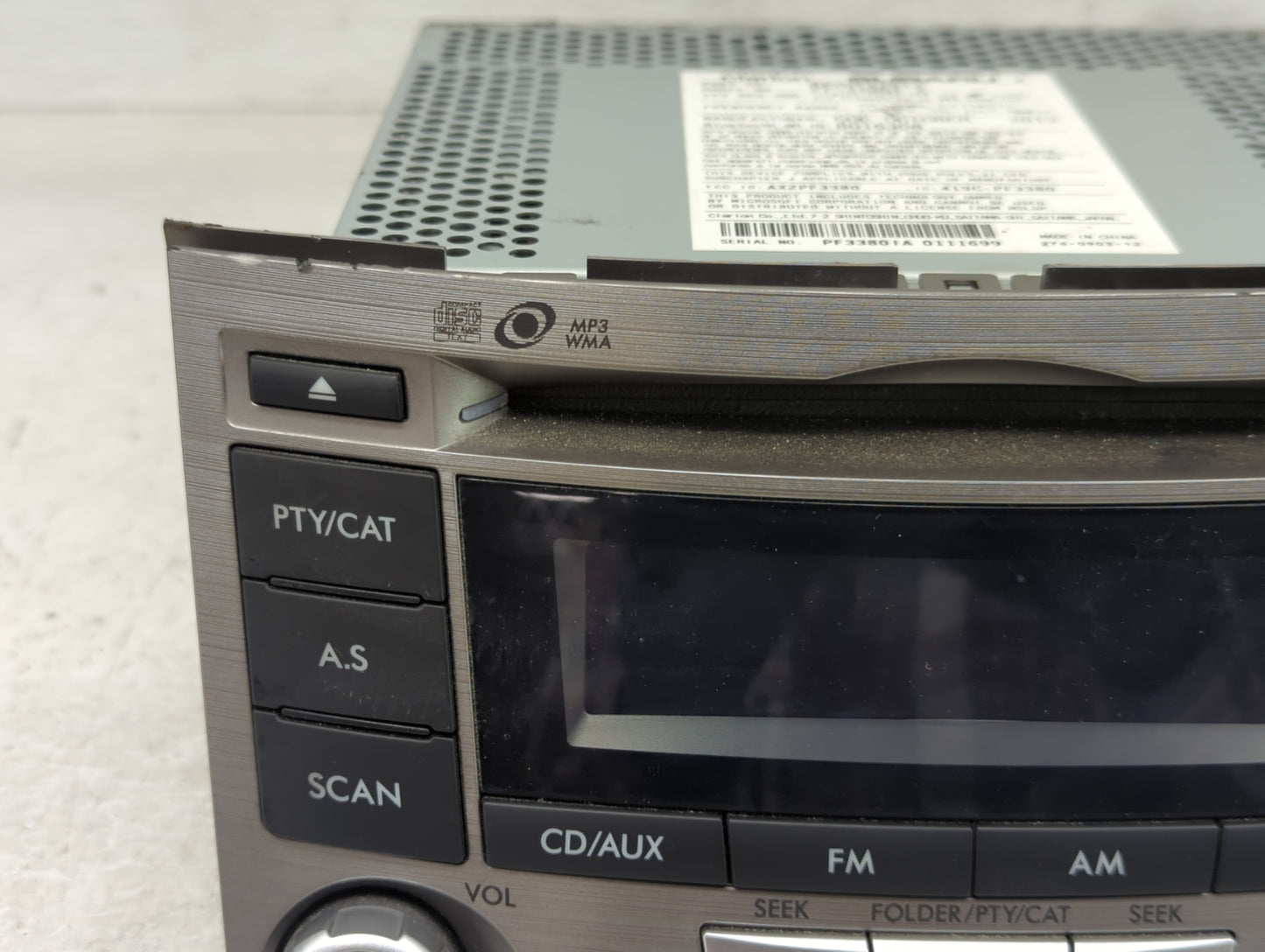 2012-2014 Subaru Legacy Radio AM FM Cd Player Receiver Replacement P/N:86201AJ61A Fits Fits 2012 2013 2014 OEM Used Auto Par