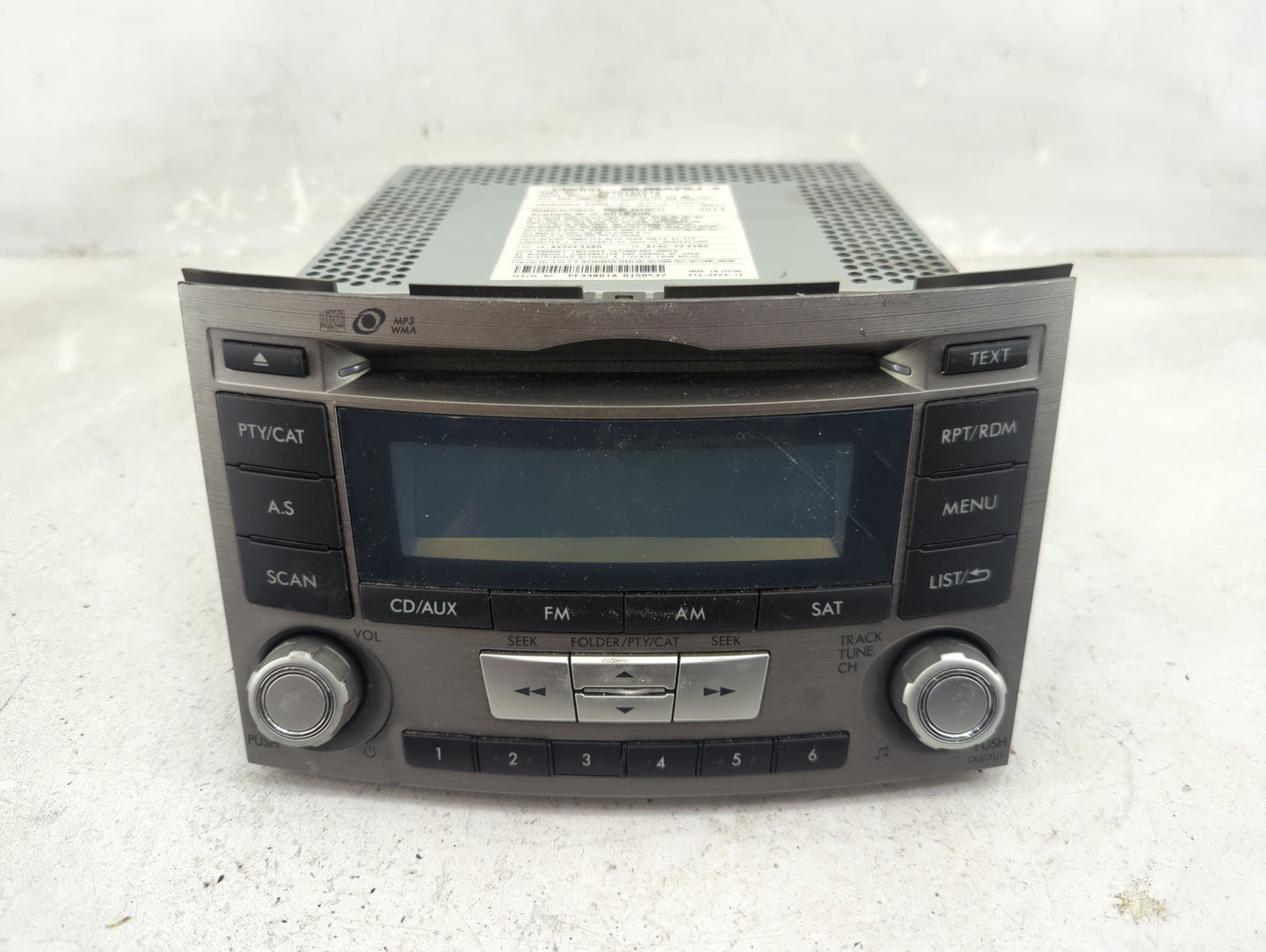 2012-2014 Subaru Legacy Radio AM FM Cd Player Receiver Replacement P/N:86201AJ61A Fits Fits 2012 2013 2014 OEM Used Auto Par