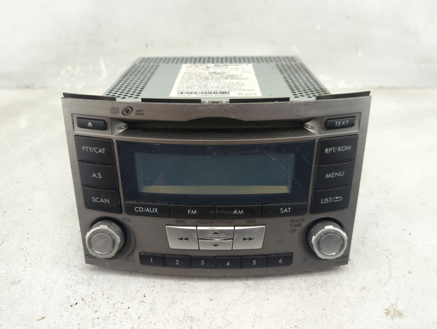 2012-2014 Subaru Legacy Radio AM FM Cd Player Receiver Replacement P/N:86201AJ61A Fits Fits 2012 2013 2014 OEM Used Auto Par
