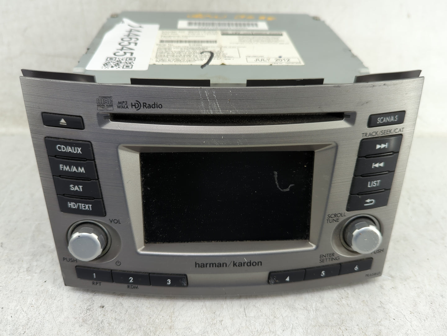 2013-2014 Subaru Legacy Radio AM FM Cd Player Receiver Replacement P/N:86201AJ65A CQ-JF11E04D Fits Fits 2013 2014 OEM Used A