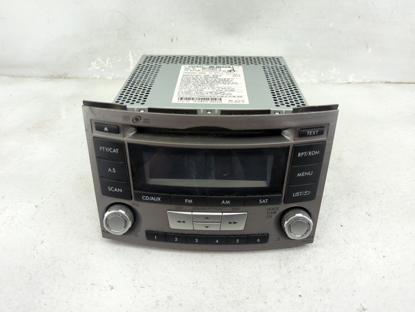 2012-2014 Subaru Legacy Radio AM FM Cd Player Receiver Replacement P/N:86201AJ61A PF-3380I-A, PF33801A Fits Fits 2012 2013 2