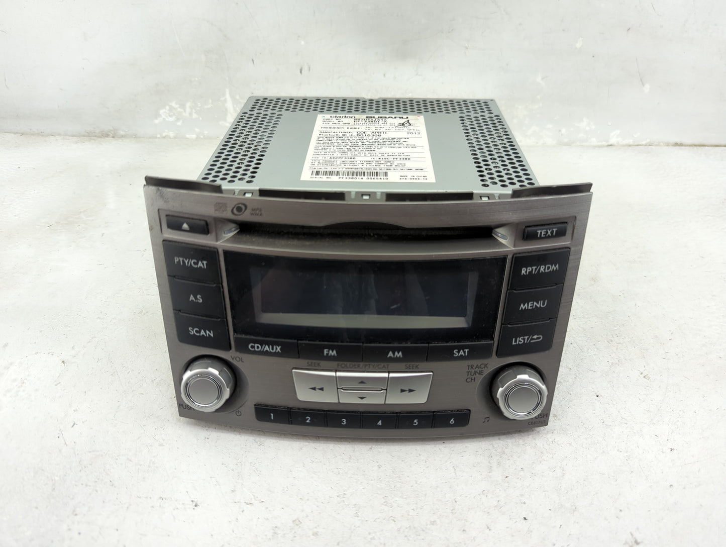2012-2014 Subaru Legacy Radio AM FM Cd Player Receiver Replacement P/N:86201AJ61A PF-3380I-A, PF33801A Fits Fits 2012 2013 2
