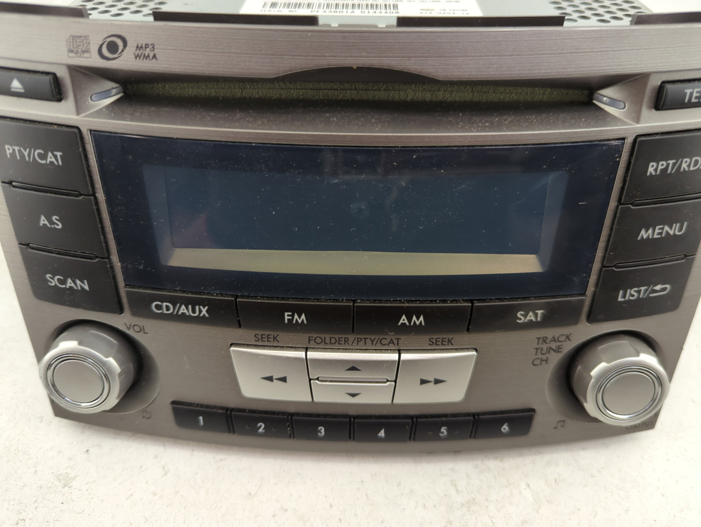 2012-2014 Subaru Legacy Radio AM FM Cd Player Receiver Replacement P/N:86201AJ61A PF-3380I-A Fits Fits 2012 2013 2014 OEM Us