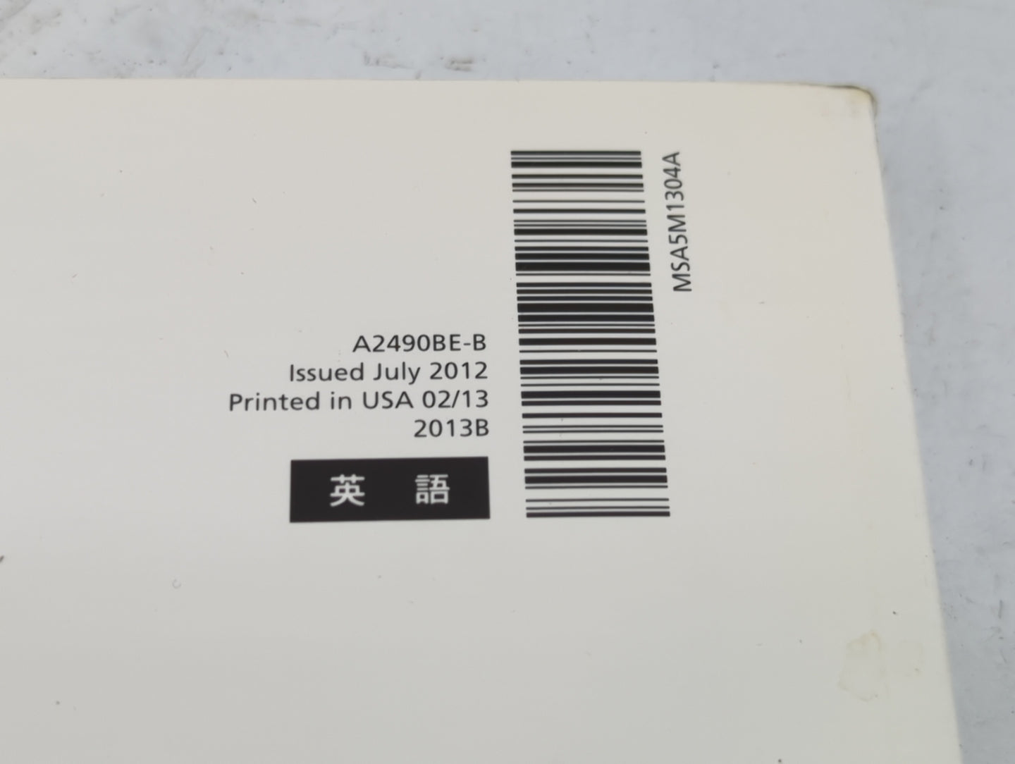 2013 Subaru Legacy Owners Manual Book Guide P/N:A2490BE-B MSA5M1304A OEM Used Auto Parts - Oemusedautoparts1.com