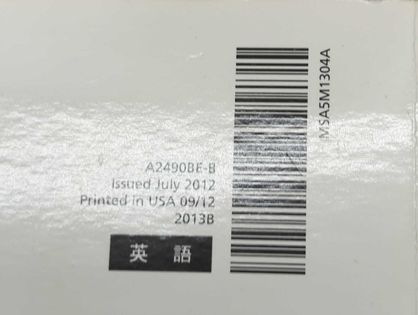 2013 Subaru Legacy Owners Manual Book Guide P/N:A2490BE-B MSA5M1304A, MSA5B1311A OEM Used Auto Parts - Oemusedautoparts1.com