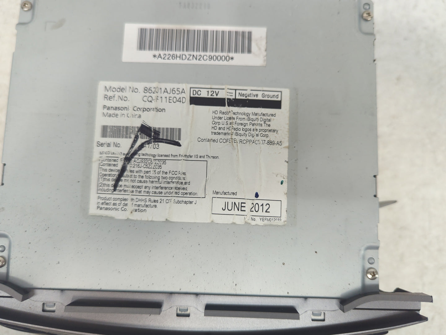 2012-2014 Subaru Legacy Radio AM FM Cd Player Receiver Replacement P/N:86201AJ65A CQ-F11E04D, 86201AJ61A Fits Fits 2012 2013