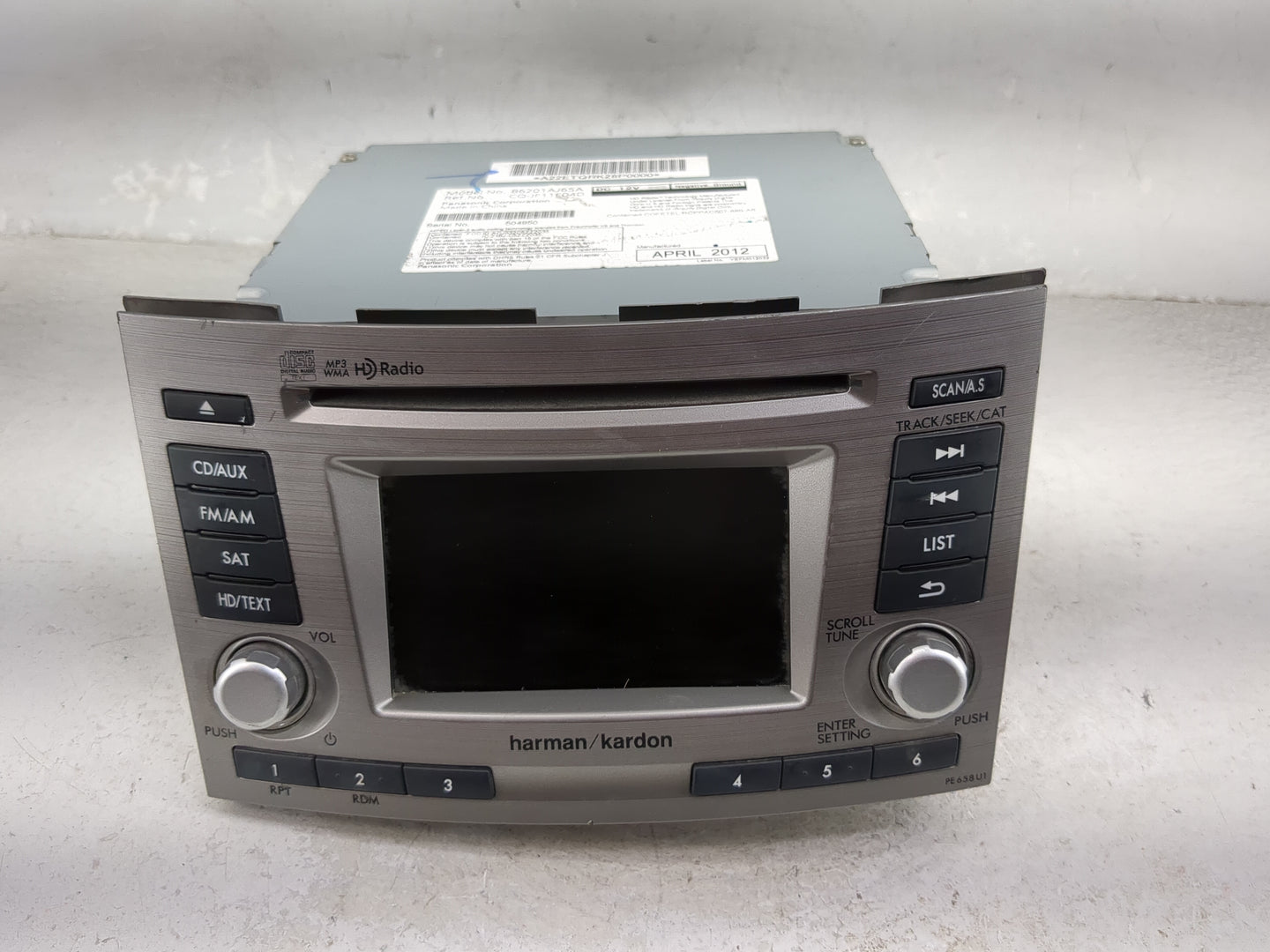2013-2014 Subaru Legacy Radio AM FM Cd Player Receiver Replacement P/N:86201AJ65A CQ-JF11E04D, PE658U1 Fits Fits 2013 2014 O