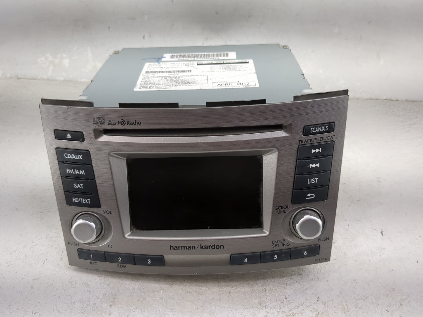 2013-2014 Subaru Legacy Radio AM FM Cd Player Receiver Replacement P/N:86201AJ65A CQ-JF11E04D, PE658U1 Fits Fits 2013 2014 O