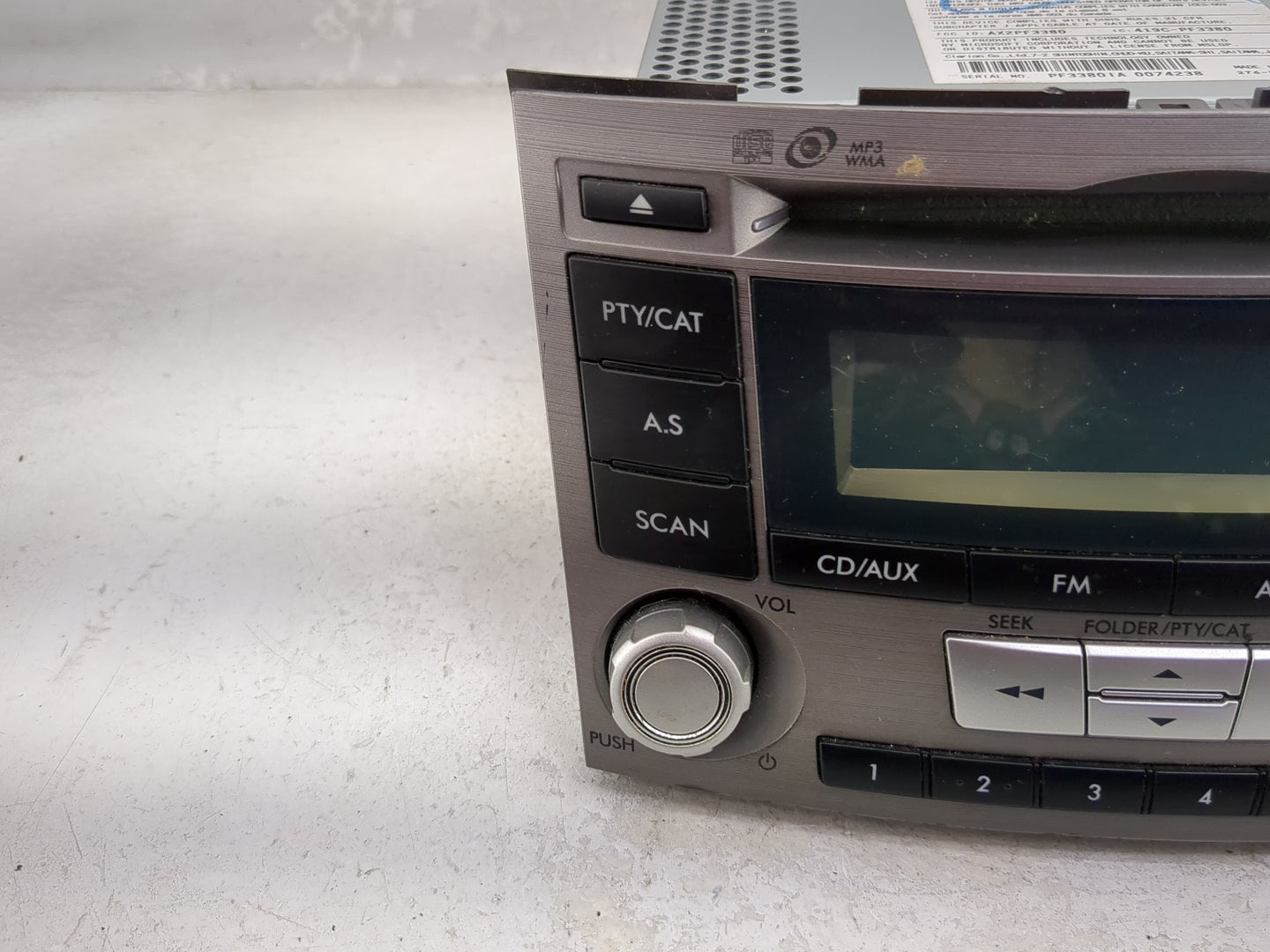 2012-2014 Subaru Legacy Radio AM FM Cd Player Receiver Replacement P/N:86201AJ61A PF-3380I-A, PF33801A Fits Fits 2012 2013 2
