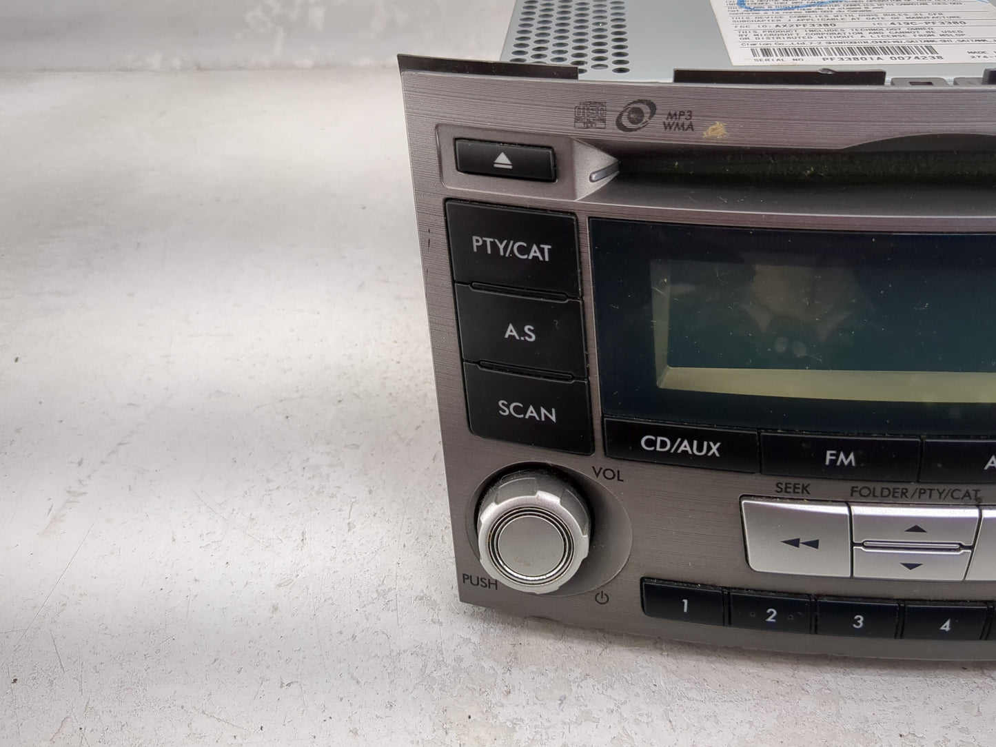 2012-2014 Subaru Legacy Radio AM FM Cd Player Receiver Replacement P/N:86201AJ61A PF-3380I-A, PF33801A Fits Fits 2012 2013 2