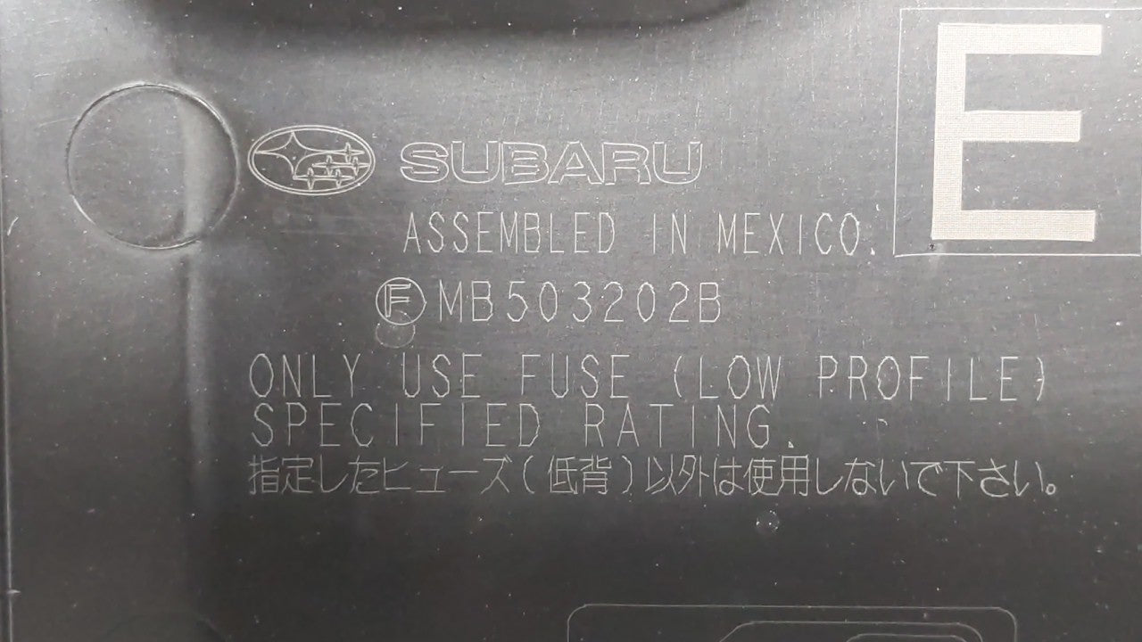 2010-2014 Subaru Legacy Fusebox Fuse Box Panel Relay Module P/N:MB503202B MB503200B, MB102801B Fits Fits 2010 2011 2012 2013