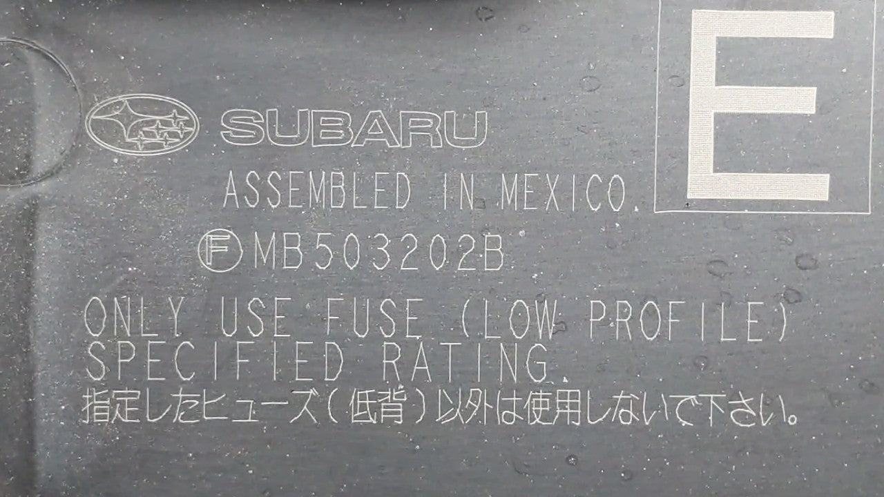 2010-2014 Subaru Legacy Fusebox Fuse Box Panel Relay Module P/N:MB102801B MB503202B, MB503200B Fits Fits 2010 2011 2012 2013
