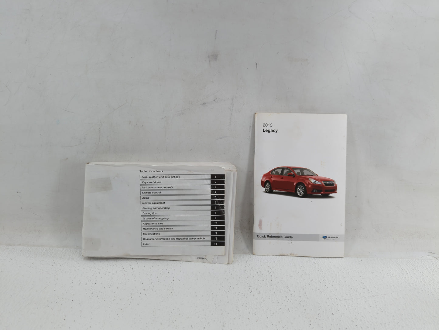 2013 Subaru Legacy Owners Manual Book Guide OEM Used Auto Parts - Oemusedautoparts1.com