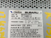 2012-2014 Subaru Legacy Radio AM FM Cd Player Receiver Replacement P/N:86201AJ61A Fits Fits 2012 2013 2014 OEM Used Auto Par